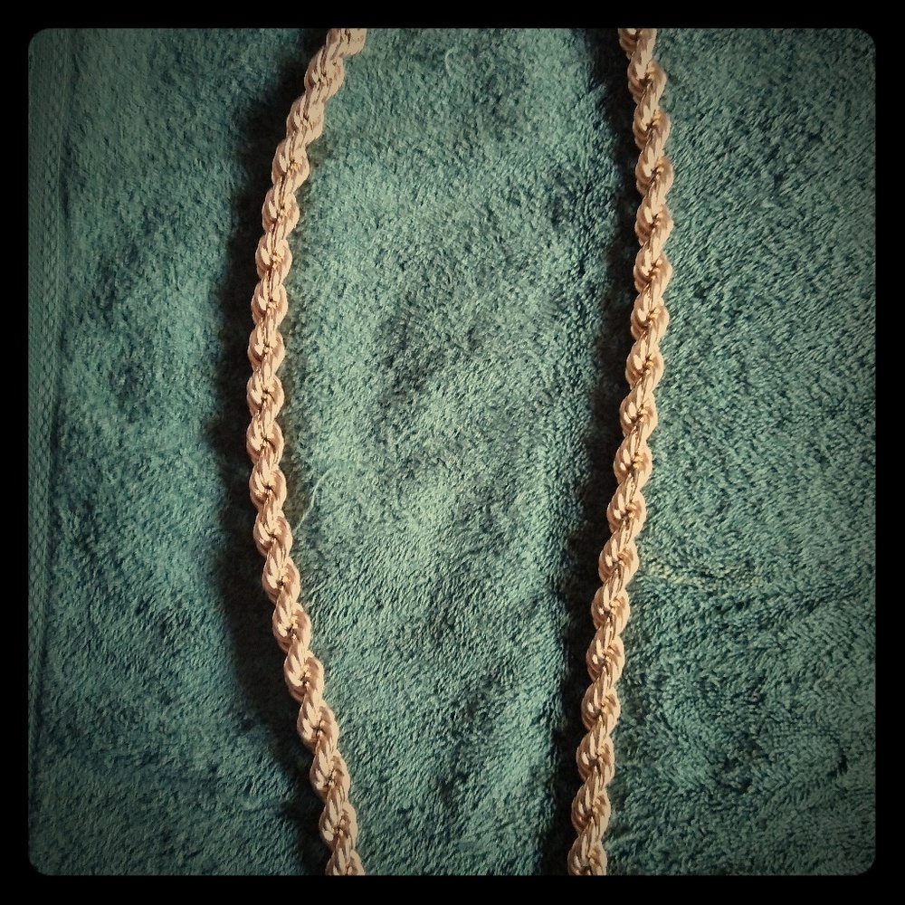 14K Gold Overlay 20 mm Dookie Rope Chain Heavy Nec